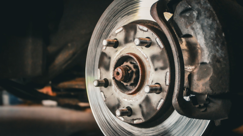 Brake rotor on a wheel hub