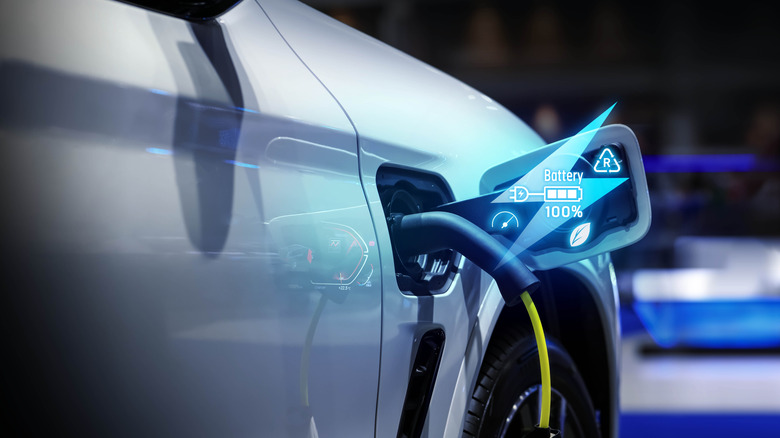 EV car battery charging up for a ride