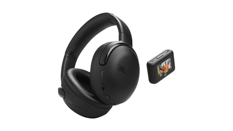A close up shot of the JBL Tour One M3 headphones