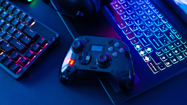 LED backlit keyboards and gaming controller