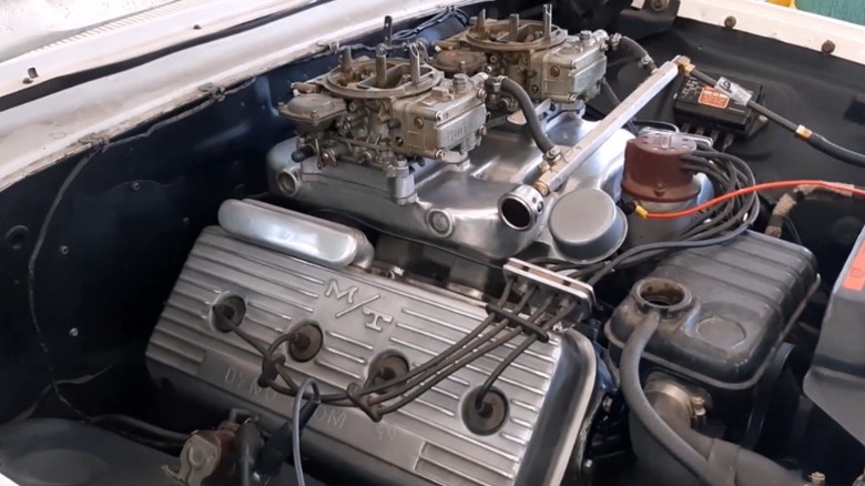 Ford 427 FE engine with Mickey Thompson hemi heads in a Ford Galaxie