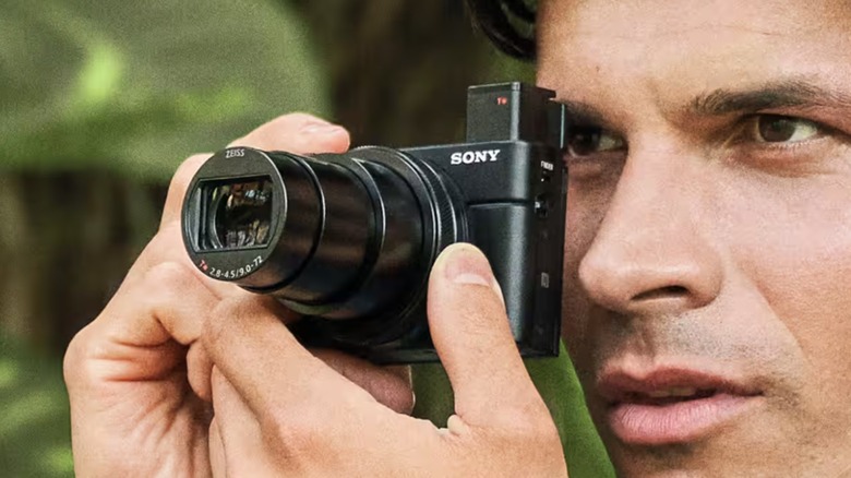 A person holding a camera in their hand.