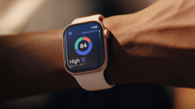 Person looking at Apple Watch on their wrist