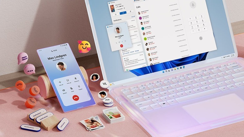 Illustration of Microsoft Link to Windows functionality