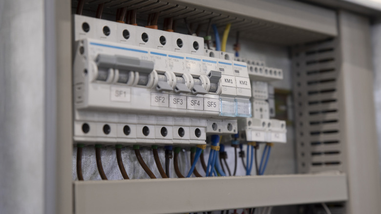 Circuit breakers installed in a breaker box
