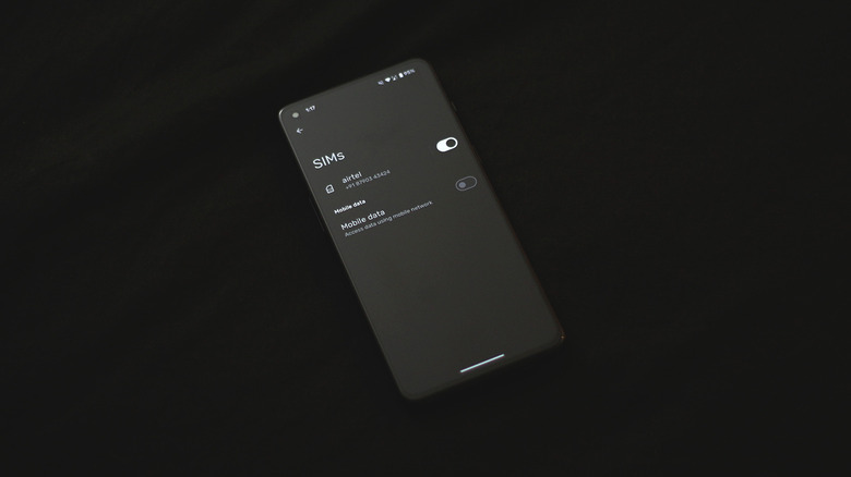 SIM settings on an Android phone