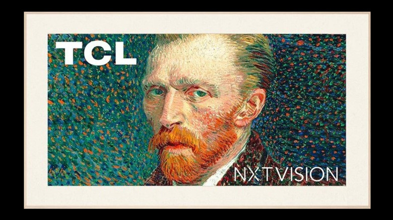 TCL NXTVISION TV showing a self portrait of Vincent Van Gogh