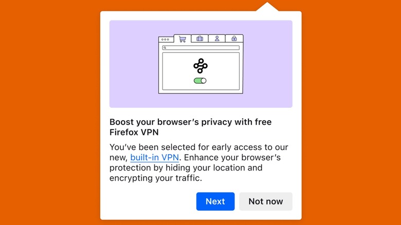 the Firefox VPN activation prompt