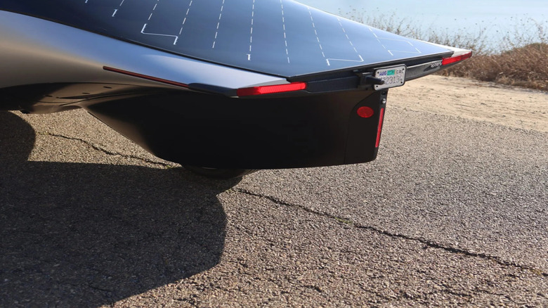Closeup of the Aptera's rear solar panels