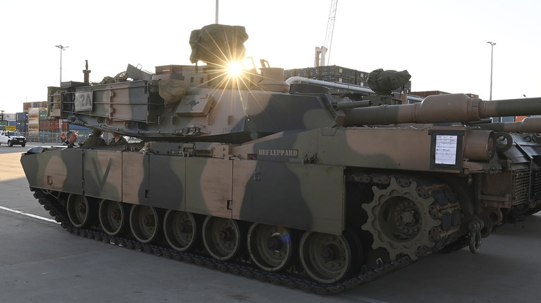 Side view of Australian M1 Abrams tank.