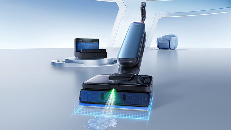 The Tineco FLOOR ONE Station S9 Artist in action.