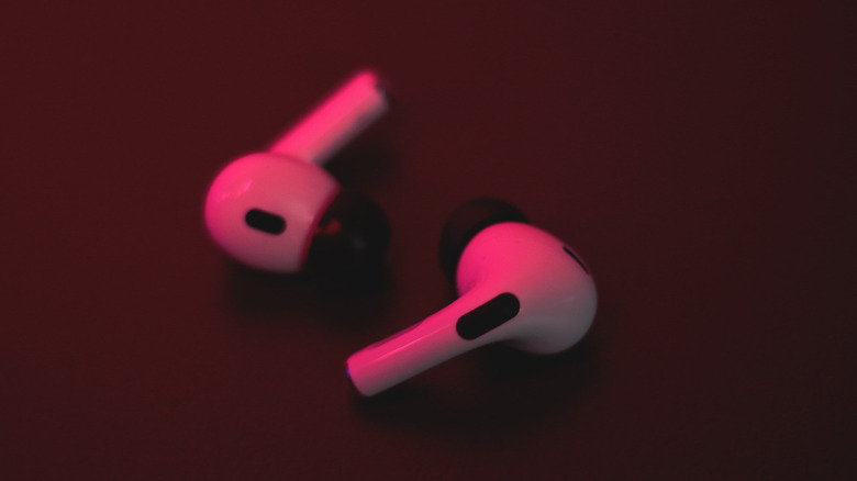 A pair of AirPods Pro 2 earphones