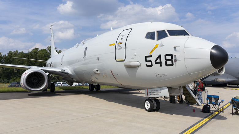 US Navy Boeing P-8 Poseidon maritime patrol and anti-submarine military plane