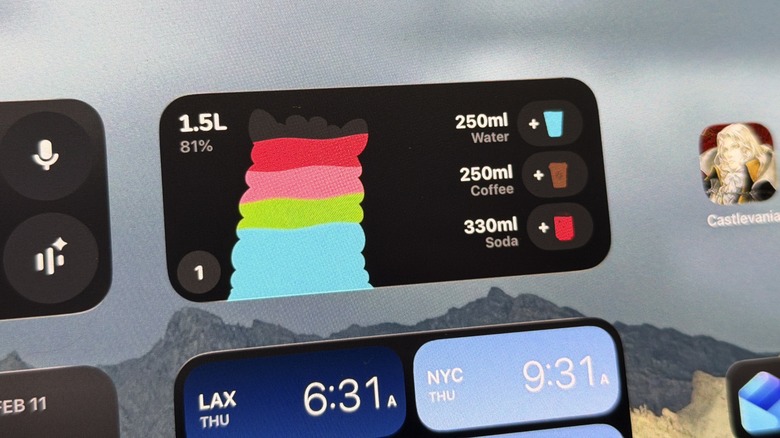 Waterllama widget on iPad.