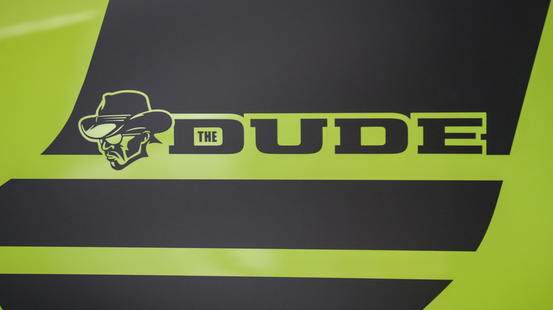 Closeup of of Ram Dude pickup concept 'The Dude' bed stripe