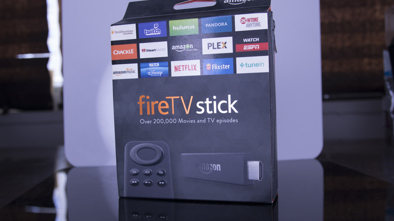 Older model of the Fire TV Stick photographed in box