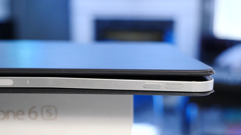 Side shot of a bent iPad